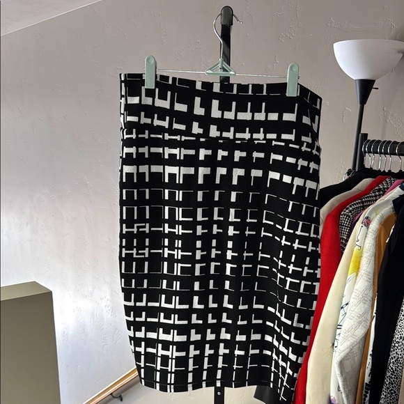 LuLaRoe Black and White Knee-Length Pencil Skirt - Picture 2 of 3